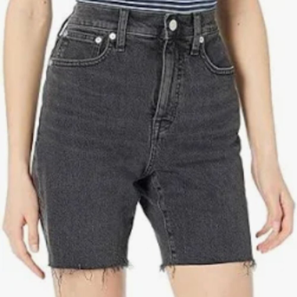 Madewell Women's Gray High Rise Mid-Length Denim Shorts Size 31